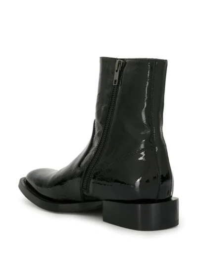 Shop Ann Demeulemeester Vernice Crinkle Ankle Boots In Black