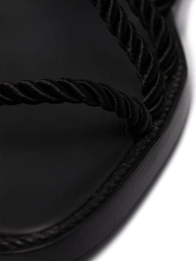 Shop Ann Demeulemeester Flat Rope Sandals In Black