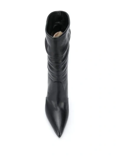 Shop Alevì Pointed-toe Layered Boots In Black