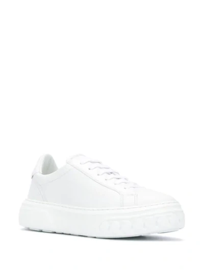 Shop Casadei Off-road Chunky Low-top Sneakers In White