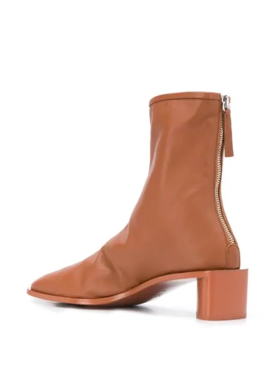 Shop Acne Studios Branded Leather Ankle Boots In Brown