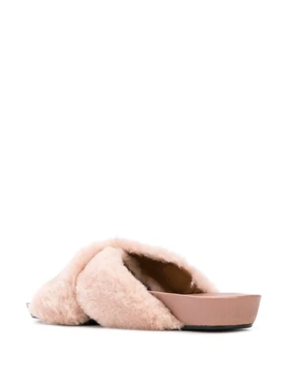 Shop Atp Atelier Cross Front Slip-on Sandals In Pink