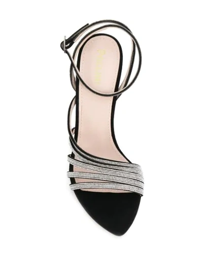 Shop Pollini Crystal Strap Sandals In Black