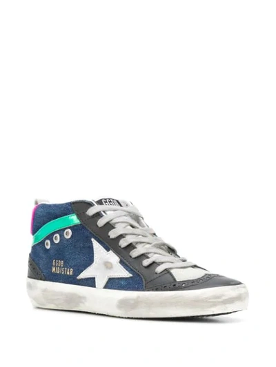 Shop Golden Goose Mid-star Lace-up Sneakers In Blue