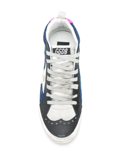 Shop Golden Goose Mid-star Lace-up Sneakers In Blue
