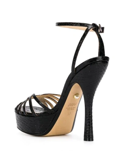Shop Alevì Caterina Strappy Sandals In Black