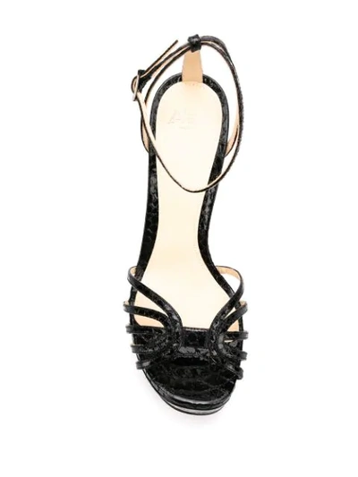 Shop Alevì Caterina Strappy Sandals In Black