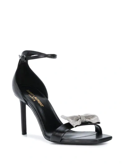 Saint Laurent 95mm Bow Sandals In Black