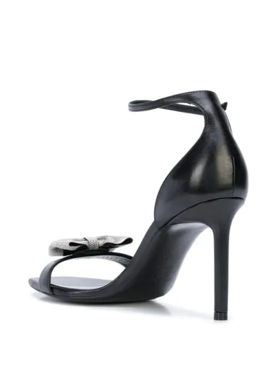 Saint Laurent 95mm Bow Sandals In Black