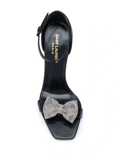 Saint Laurent 95mm Bow Sandals In Black
