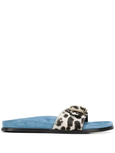 Shop Avec Modération Kitzbuhel Leopard Pattern Slides In Grey