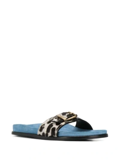 Shop Avec Modération Kitzbuhel Leopard Pattern Slides In Grey