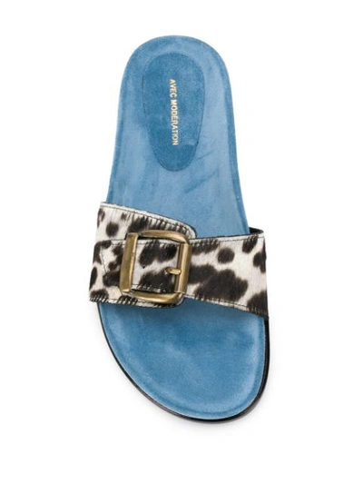 Shop Avec Modération Kitzbuhel Leopard Pattern Slides In Grey