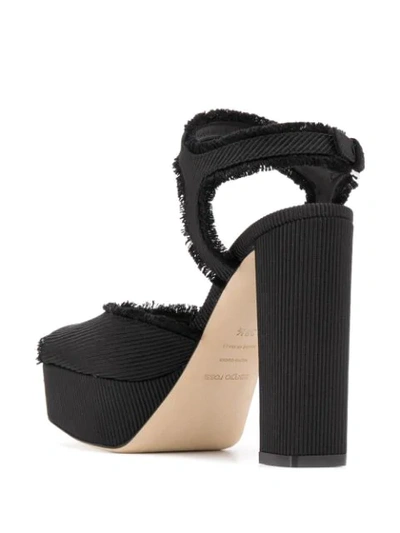 Shop Sergio Rossi Fringed Platform Sandals In Black