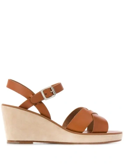 Shop Apc Judith Platofrm Sandals In Brown