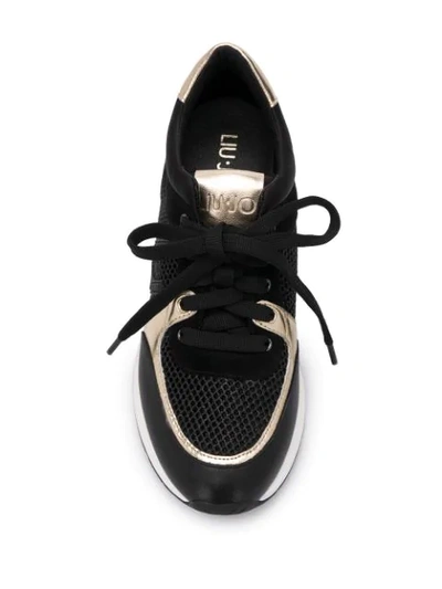 Shop Liu •jo Mesh Panelled Sneakers In Black