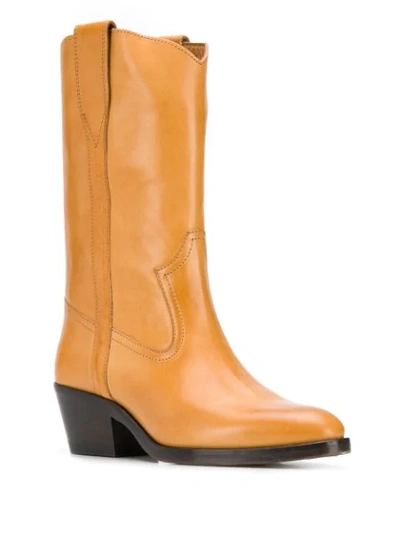 Shop Isabel Marant Danta Cone-heel Boots In Neutrals