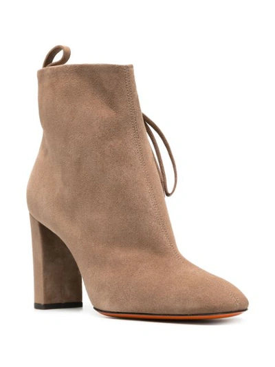 Shop Santoni Lace-up Ankle Boots In Brown