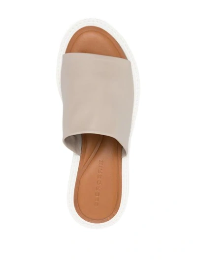 Shop Clergerie Fast5 Leather Platform Sandals In Neutrals