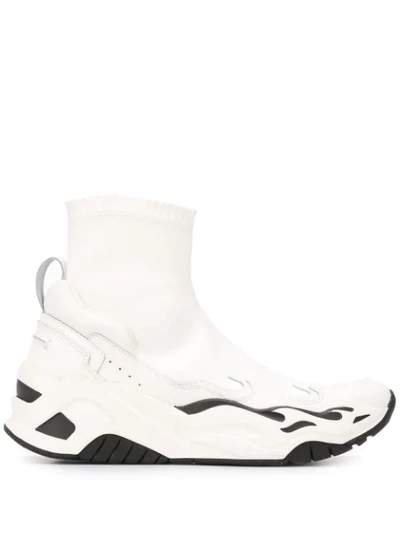 Shop Just Cavalli Hybrid Sock Sneakers In White