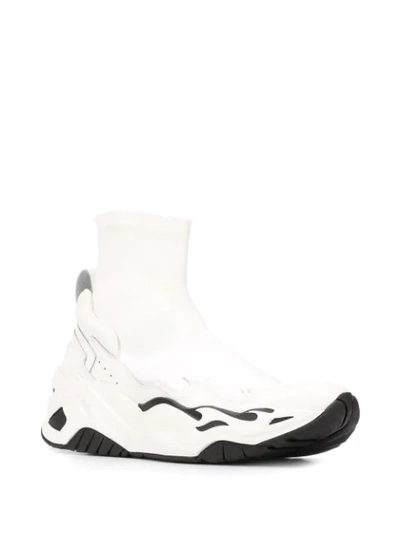 Shop Just Cavalli Hybrid Sock Sneakers In White