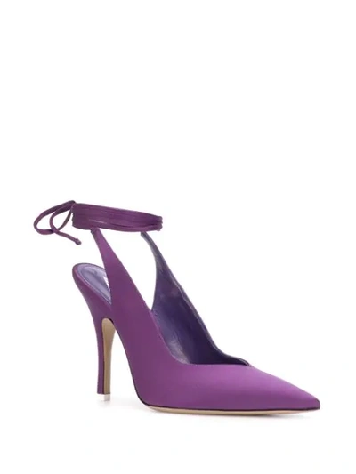 Shop Attico Wrap-around Ankle Strap Pumps In Purple
