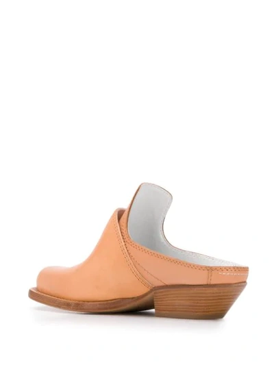 Shop Mm6 Maison Margiela Chunky Heeled Mules In Brown