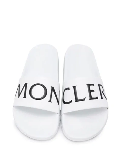 Shop Moncler Joleen Pool Slides In White