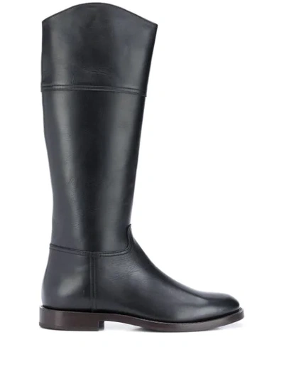 Shop Brunello Cucinelli Knee-high Riding Boots In Black