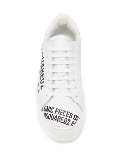 Shop Dsquared2 Logo Print Lace-up Sneakers In White