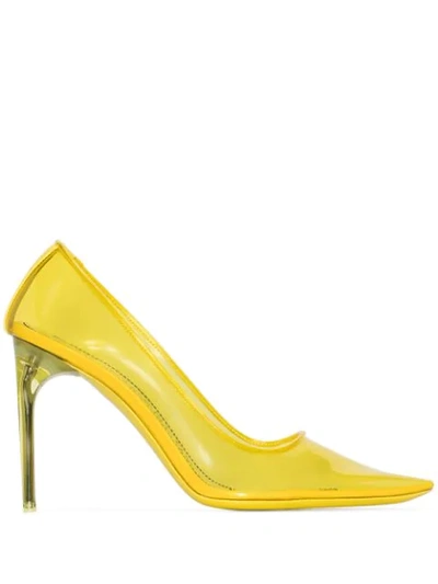 Shop Givenchy 100mm Transparent Stiletto Pumps In Yellow