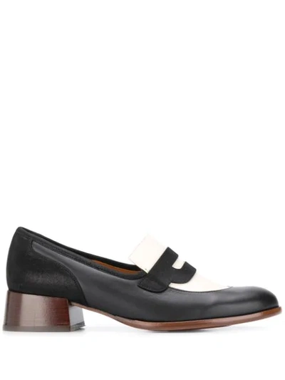 Shop Chie Mihara Sabas Two-tone Loafers In Black