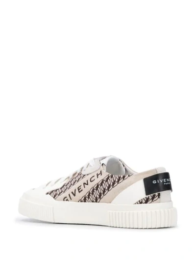 Shop Givenchy Chain Logo Sneakers In Neutrals