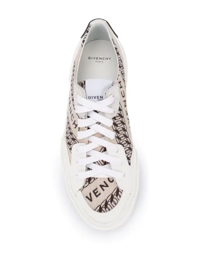 Shop Givenchy Chain Logo Sneakers In Neutrals