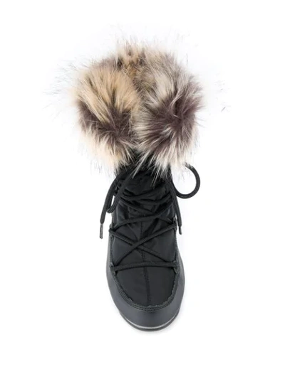 Shop Moon Boot Faux-fur Trim S In Black
