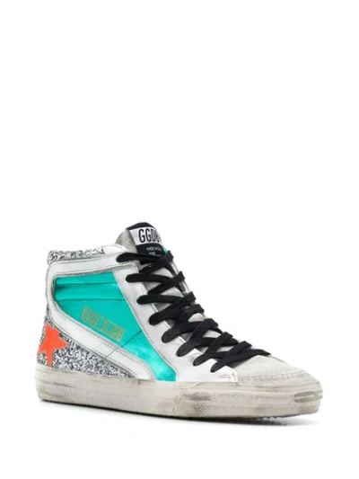 Shop Golden Goose Slide High-top Sneakers In White