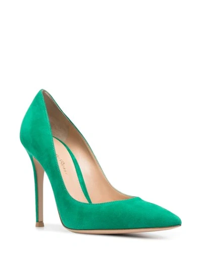 Shop Gianvito Rossi Pointed Toe Pumps In Green