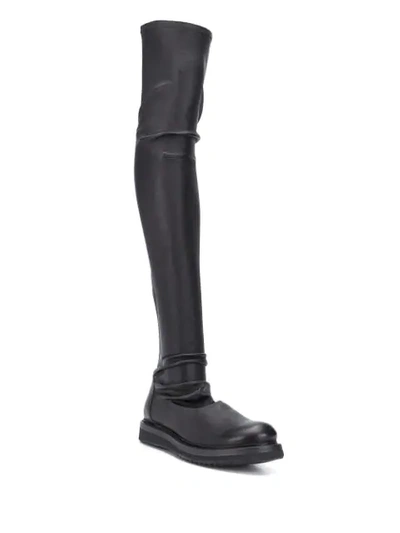 Shop Rick Owens Thigh-high Sock Boots In Black