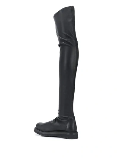 Shop Rick Owens Thigh-high Sock Boots In Black