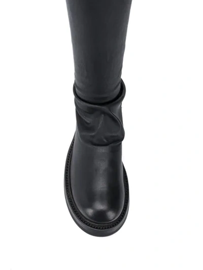 Shop Rick Owens Thigh-high Sock Boots In Black