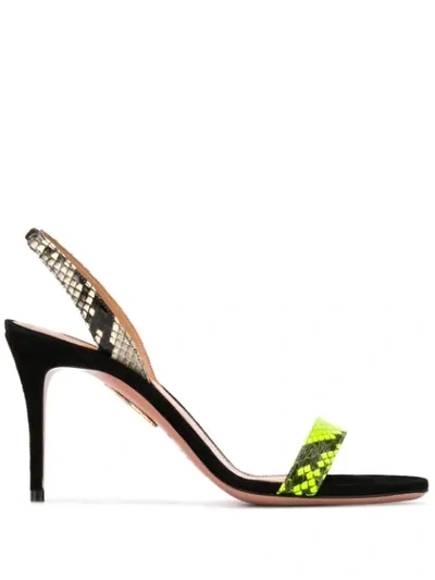 Shop Aquazzura Slingback High Heel Sandals In Green