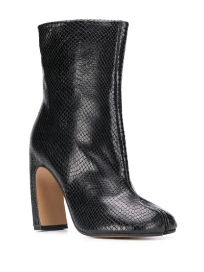 Shop Maison Margiela Snakeskin-effect Tabi Ankle Boots In Black