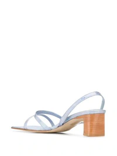 Shop By Far Block-heel Strappy Sandals In Blue