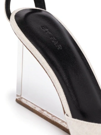 Shop By Far Dima 95 Perspex Wedge Sandals In Neutrals