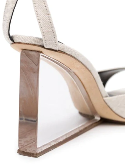 Shop By Far Dima 95 Perspex Wedge Sandals In Neutrals