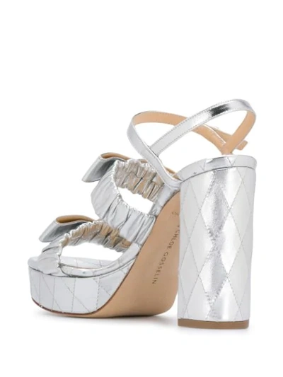 Shop Chloe Gosselin Jean Metallic-print Sandals In Silver