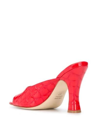 Shop Paris Texas Croc-effect Mules In Red