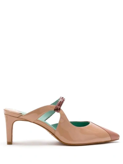 Shop Blue Bird Shoes Patent Leather Marrakesh Mules In Neutrals