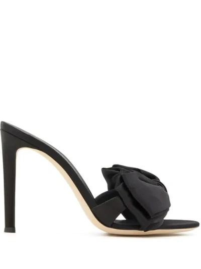 Shop Giuseppe Zanotti Hanna 105mm Bow Mules In Black