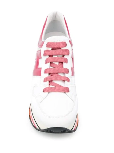 Shop Hogan Platform Lace-up Sneakers In White